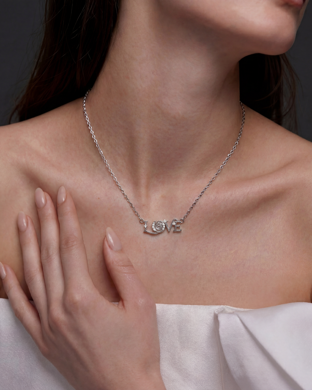 Diamond Script Love Necklace