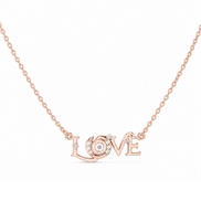 Diamond Script Love Necklace