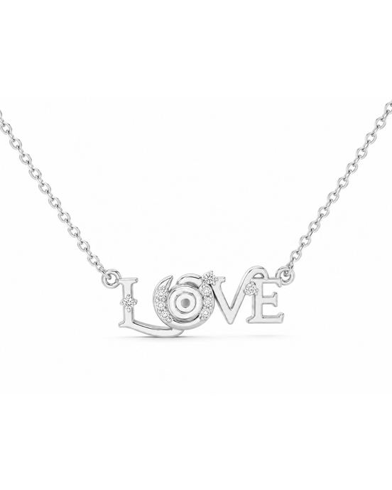 Diamond Script Love Necklace