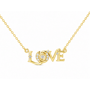 Diamond Script Love Necklace