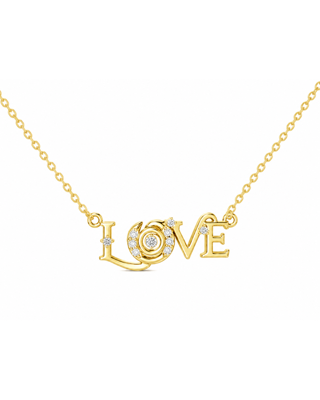Diamond Script Love Necklace