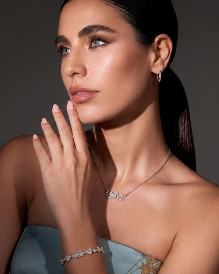 Diamond Script Love Necklace